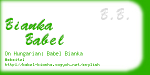 bianka babel business card